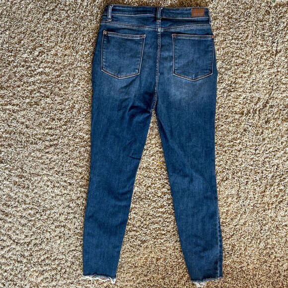 Judy Blue High Waisted Skinny Jeans Size 30 Exposed Button Fly Raw Hem JB82318DK - Picture 3 of 8